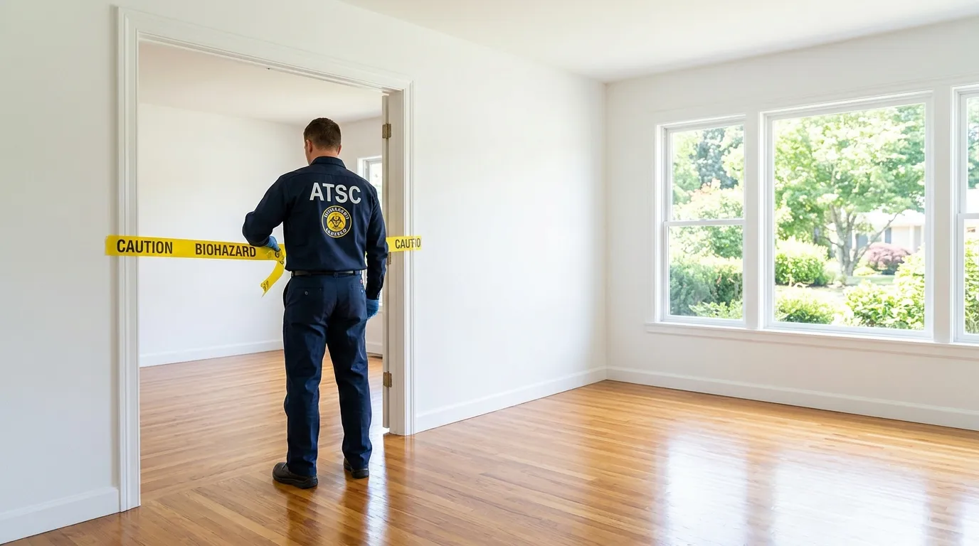 Certified biohazard cleanup crew performing Decomposition Cleanup in Missouri City